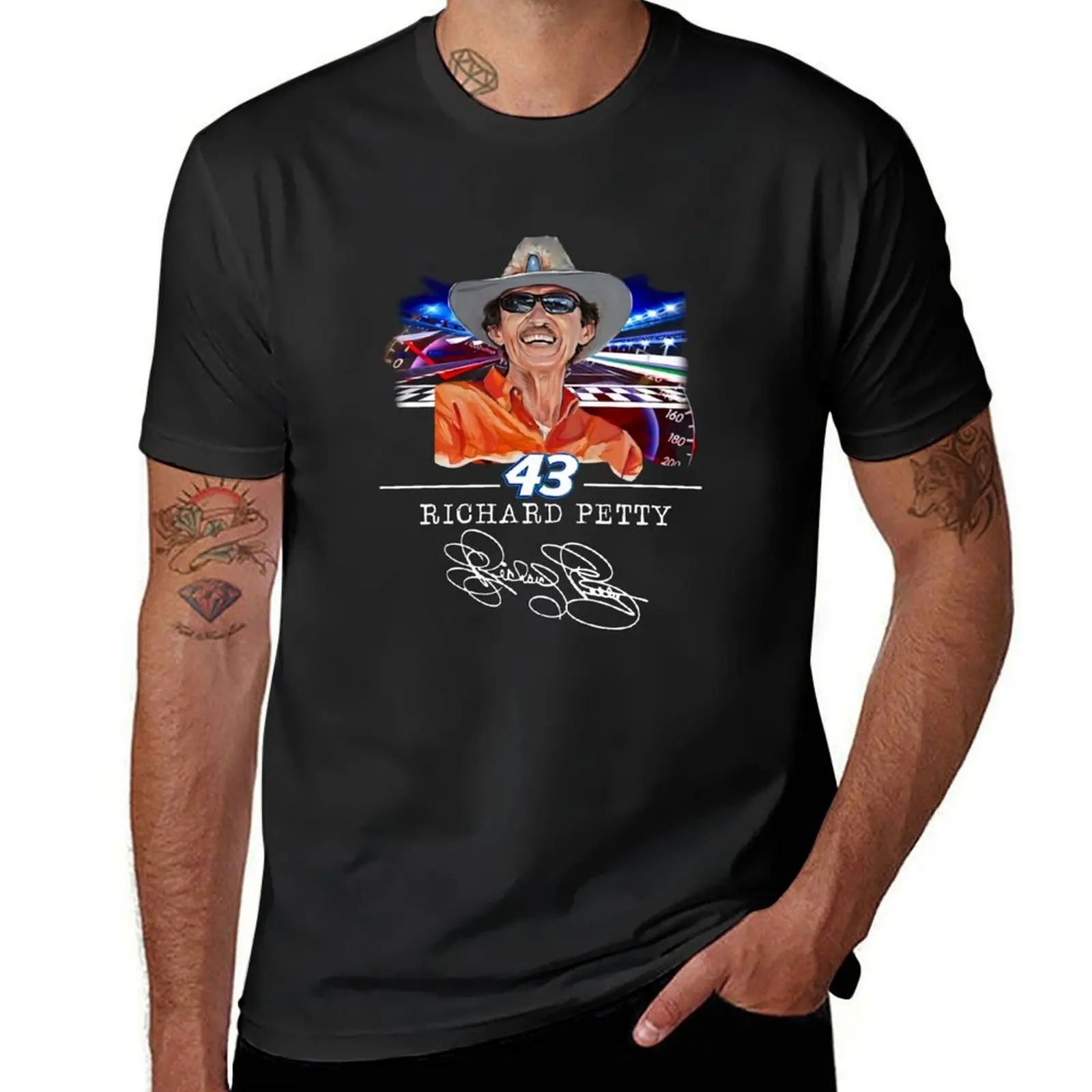 

43 signature of richard petty T-Shirt anime clothes new edition summer tops designer t shirt men