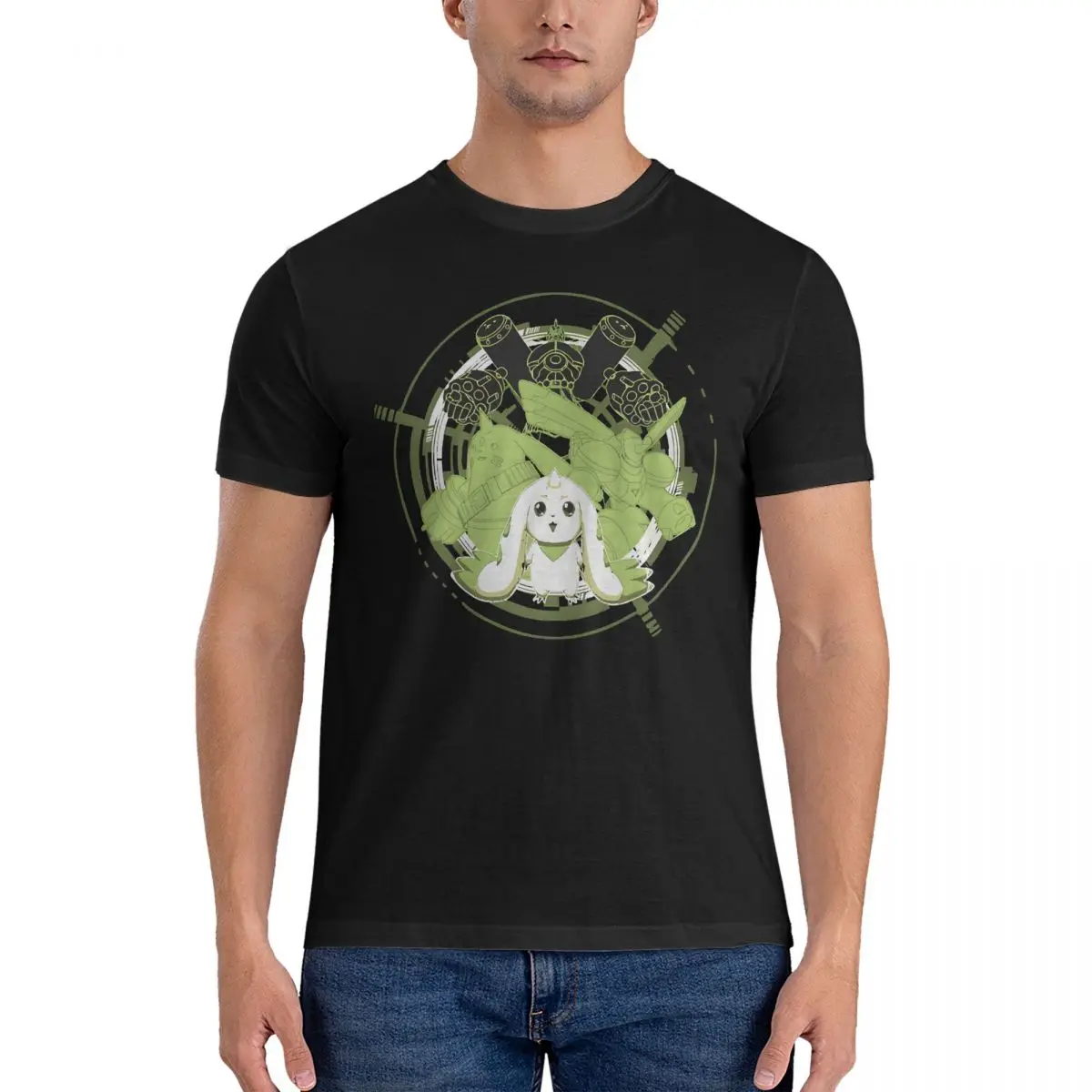 Bunny Tamer T-Shirts for Men Digimon Digital Monsters Crazy 100% Cotton Tees O Neck Short Sleeve T Shirts 6XL Tops