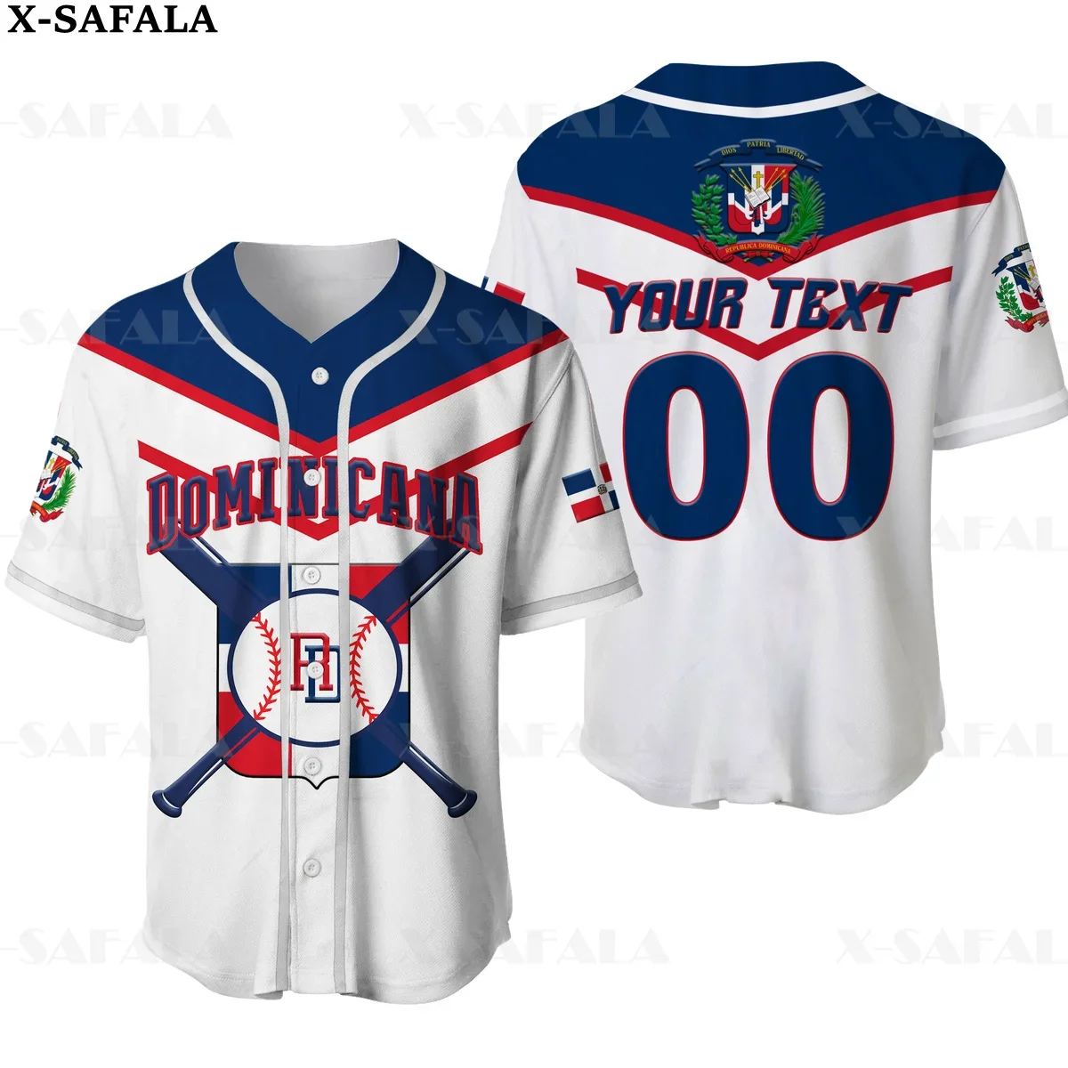 

Dominican Republic Love Country Flag Customize Name 3D Printed Baseball Jersey Shirt Men's Tops Tee Oversized Streetwear