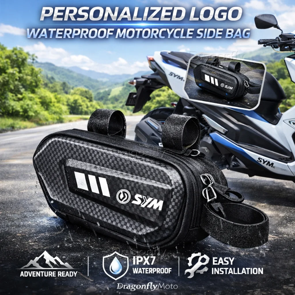 

For SYM JP150 GR125 fiddle 3 FNX150 maxsym 400i 600i Motorcycle Side Bag Personalized Logo Waterproof Hard Shell Saddlebag