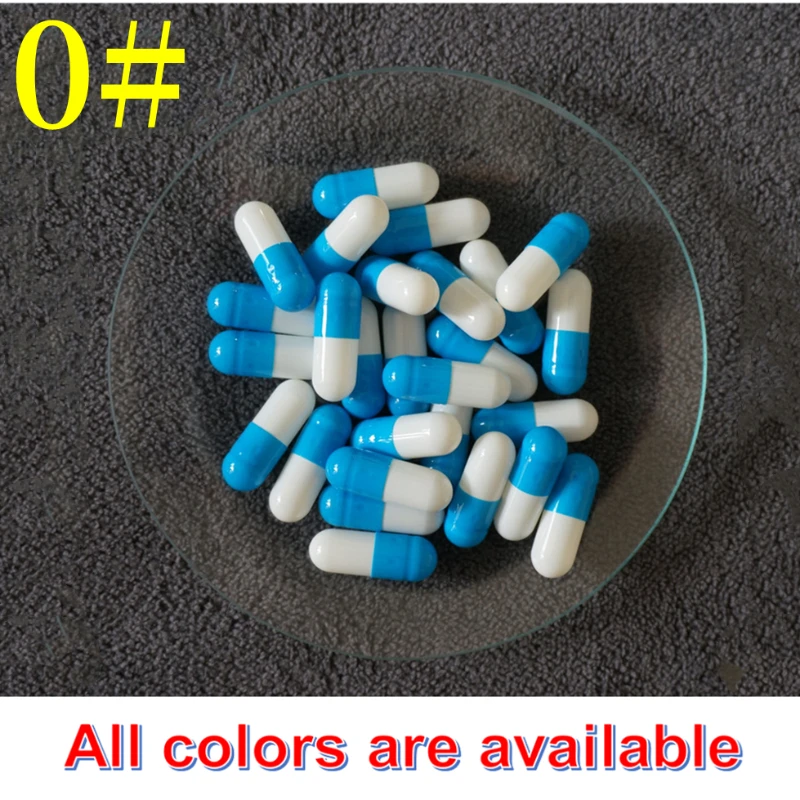 0# 1000pcs 0 Size High Quality Hard Gelatin Contaiers Empty Capsules DIY Hollow Gelatin Capsules Joined or Separated Capsules