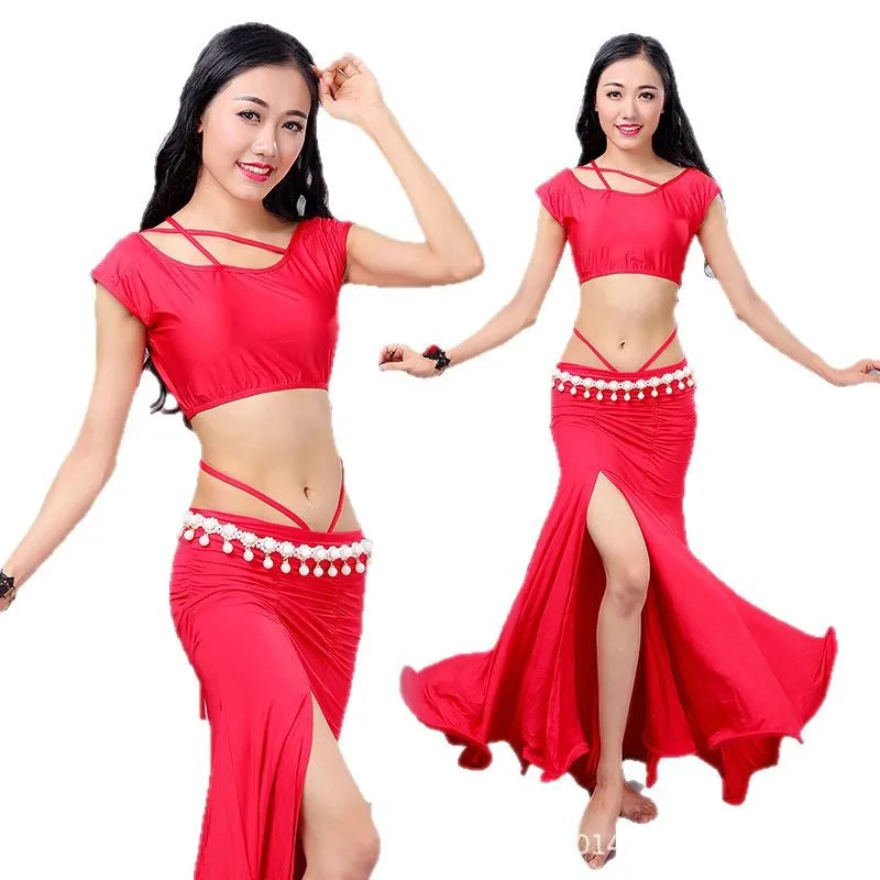 맞춤형 밸리 댄서 연습 의상 오리엔탈 댄스 공연 의상 섹시 세트 인도 댄스 초보자 여성 성인