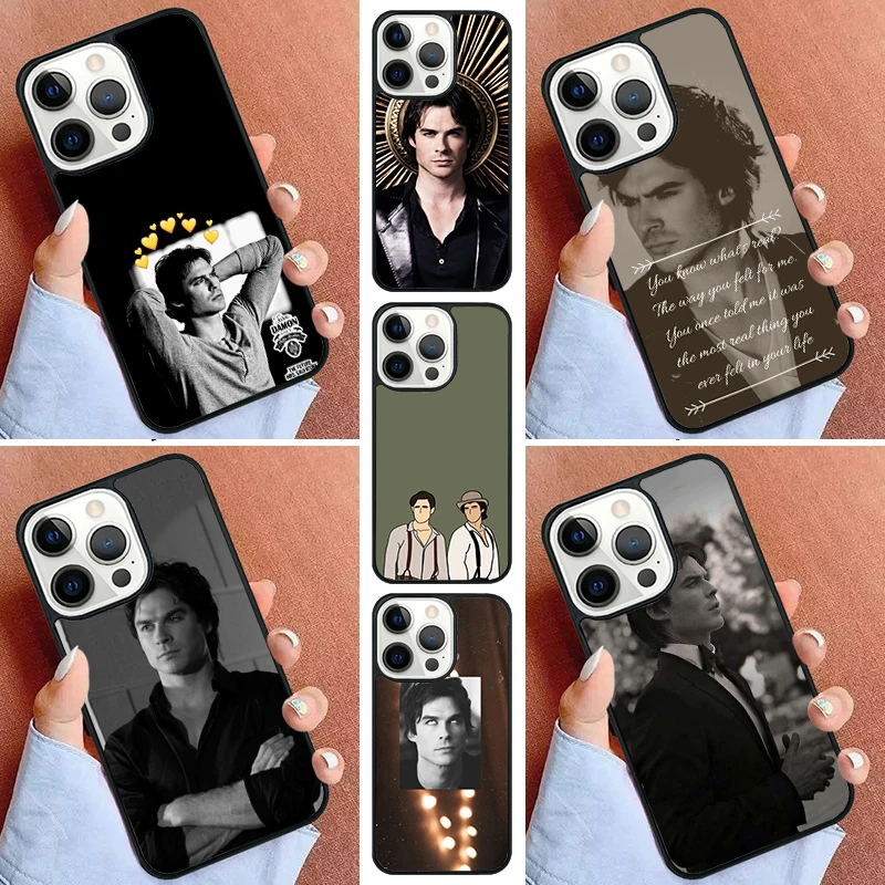 Custodia per telefono damomo Salvatore Vampire Diaries per iPhone 16 15 14 Pro max 11 13 12 Mini Max SE 2020 6S 7 8 Plus Cover Capa