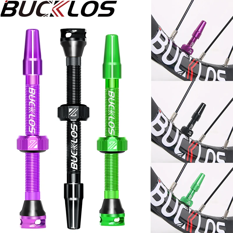 BUCKLOS 40/44mm Bicycle Tubeless Tire Valve 55mm 60/65/80/100MM Road Bike Tire Valve Aluminum Alloy Gravel Bike Presta Valves