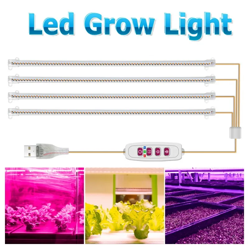 30/50cm Indoor Dimmable Led Crescer Luz Phyto Lâmpada Temporizador Com Energia Kits Hidropônicos Lâmpada De Espectro Completo Para Plantas Indoor