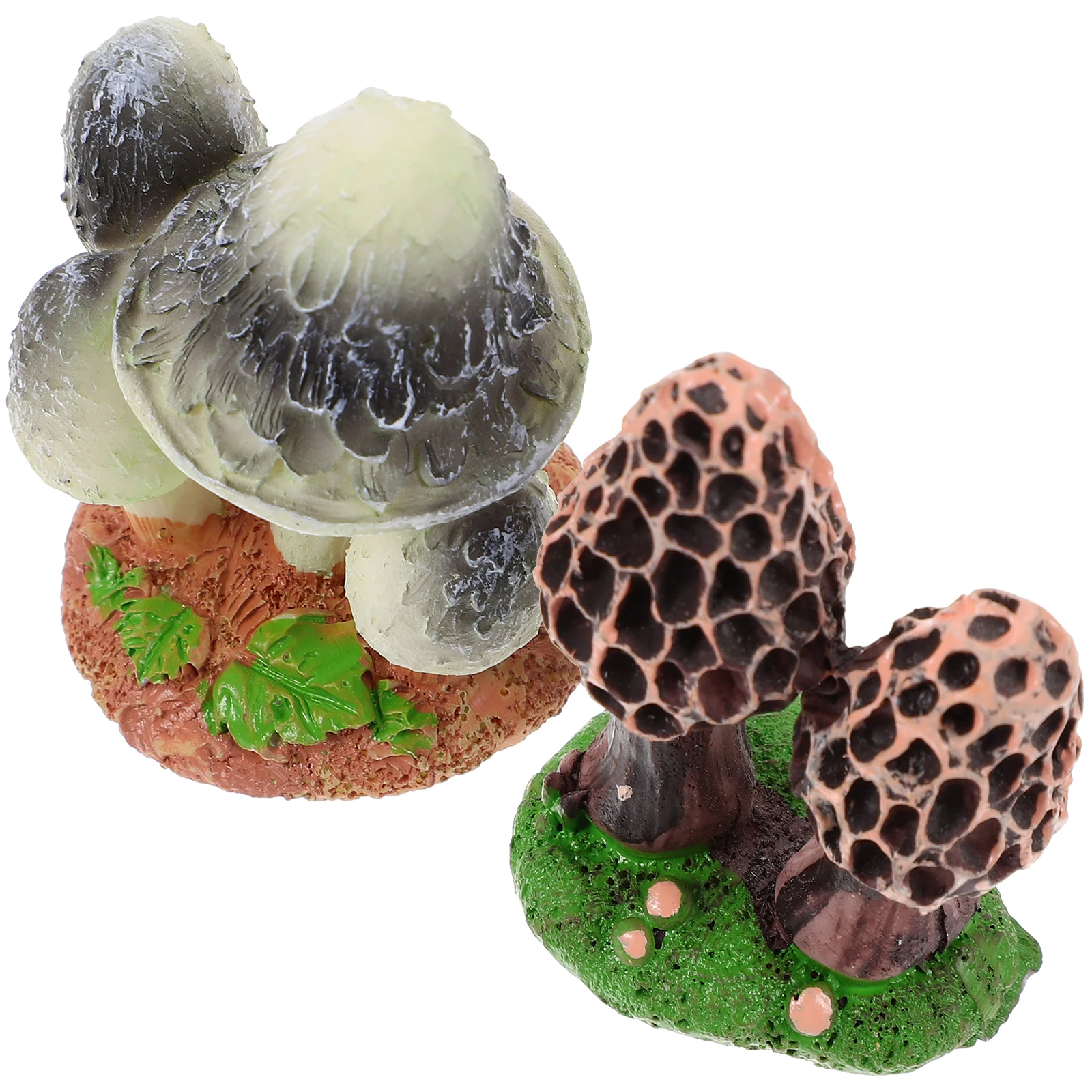 

2pcs Mini Moss Decorative Resin Crafts Tabletop Micro L Small Garden naments Mushroom Statue Bonsai Photography Props