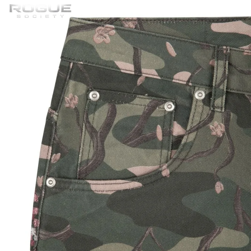 Camouflage Y2K Blossom Harajuku Embroidery Denim Pants Men Floral Loose Hip Hop Trousers Streetwear Baggy Hip Hop Jeans Unisex