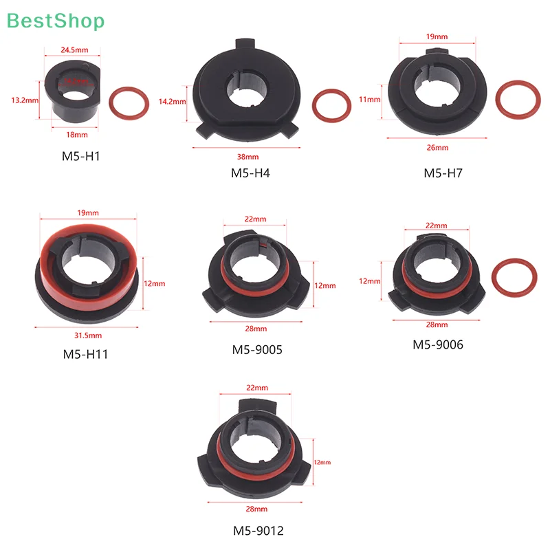 Car LED Headlight Bulb Base H1 H4 H7 H11 9005 9006 9012 High Temperature Automobile LED Lamp Chuck Bulb Holder Adapter