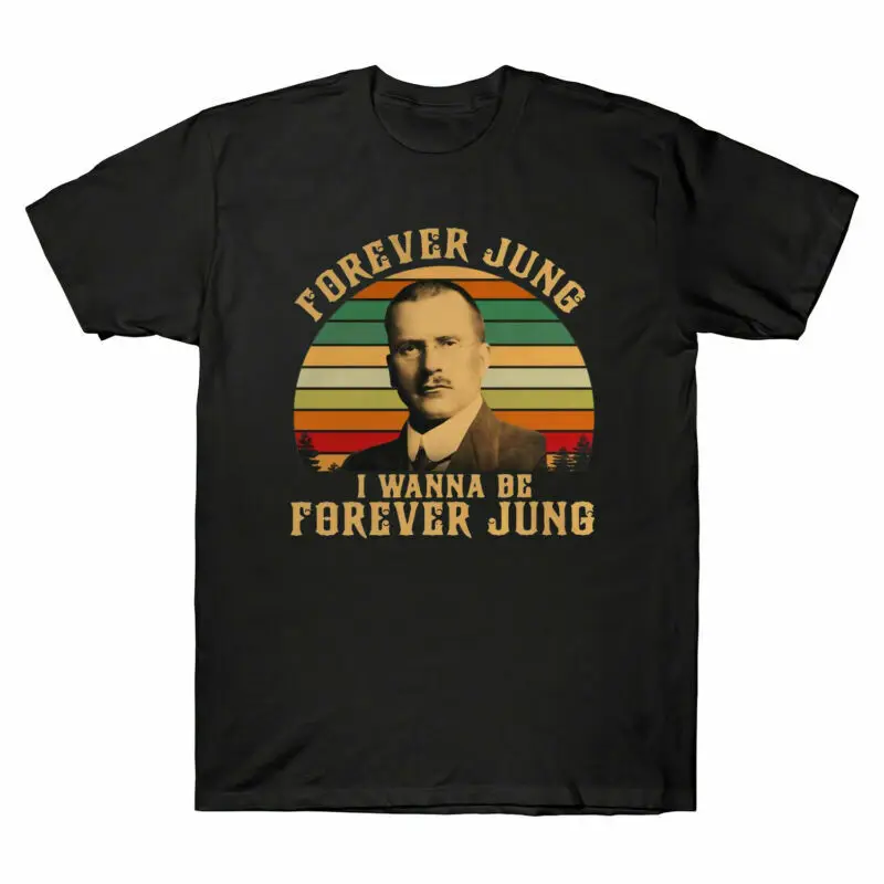 

Винтажная Мужская хлопковая футболка с коротким рукавом Forever Jung I Want Be Forever Jung