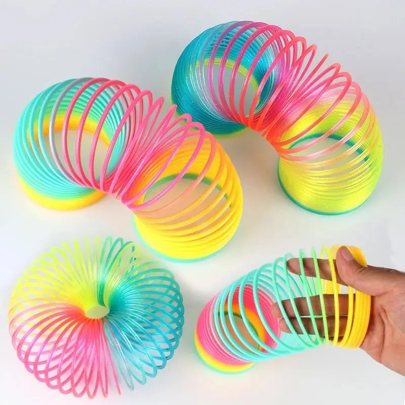 

Радужная петля для прыжков, складной игрушечный материал, пружинная петля, детская креативная волшебная вечеринка, детская координация рук и глаз