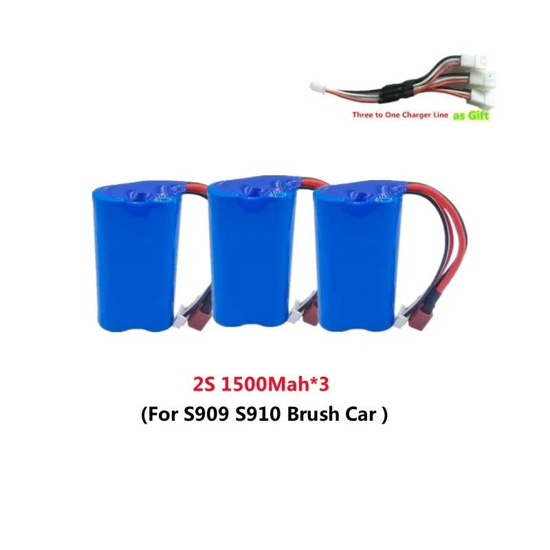 Batería de coche S909 PRO S909 S910 S909PRO S910PRO Control remoto piezas de repuesto de coche teledirigido 7,4 V 2S 1500Mah 11,1 V 3S 2000Mah batería/USB a