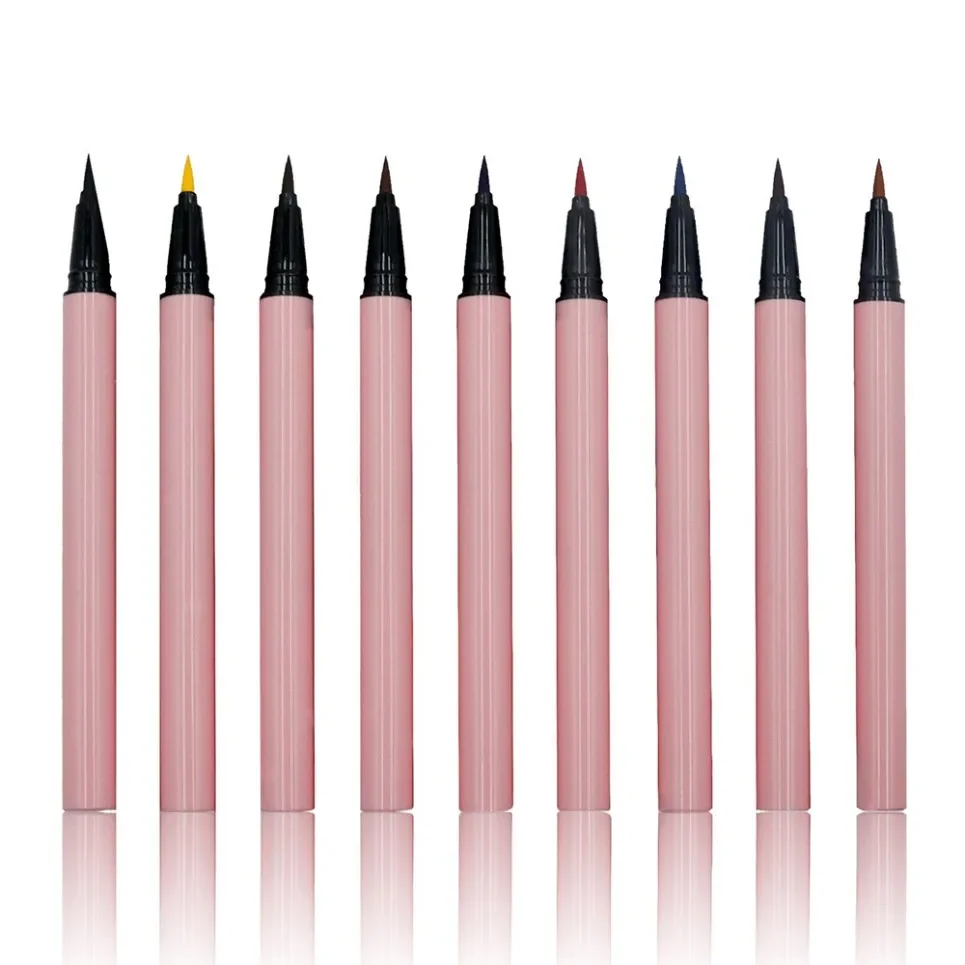 Pink Tube Smudge Proof Eye Liner Private Label Waterproof Long Lasting Quick Dry Cotton Eyeliner Custom Logo Vegan Wholesale