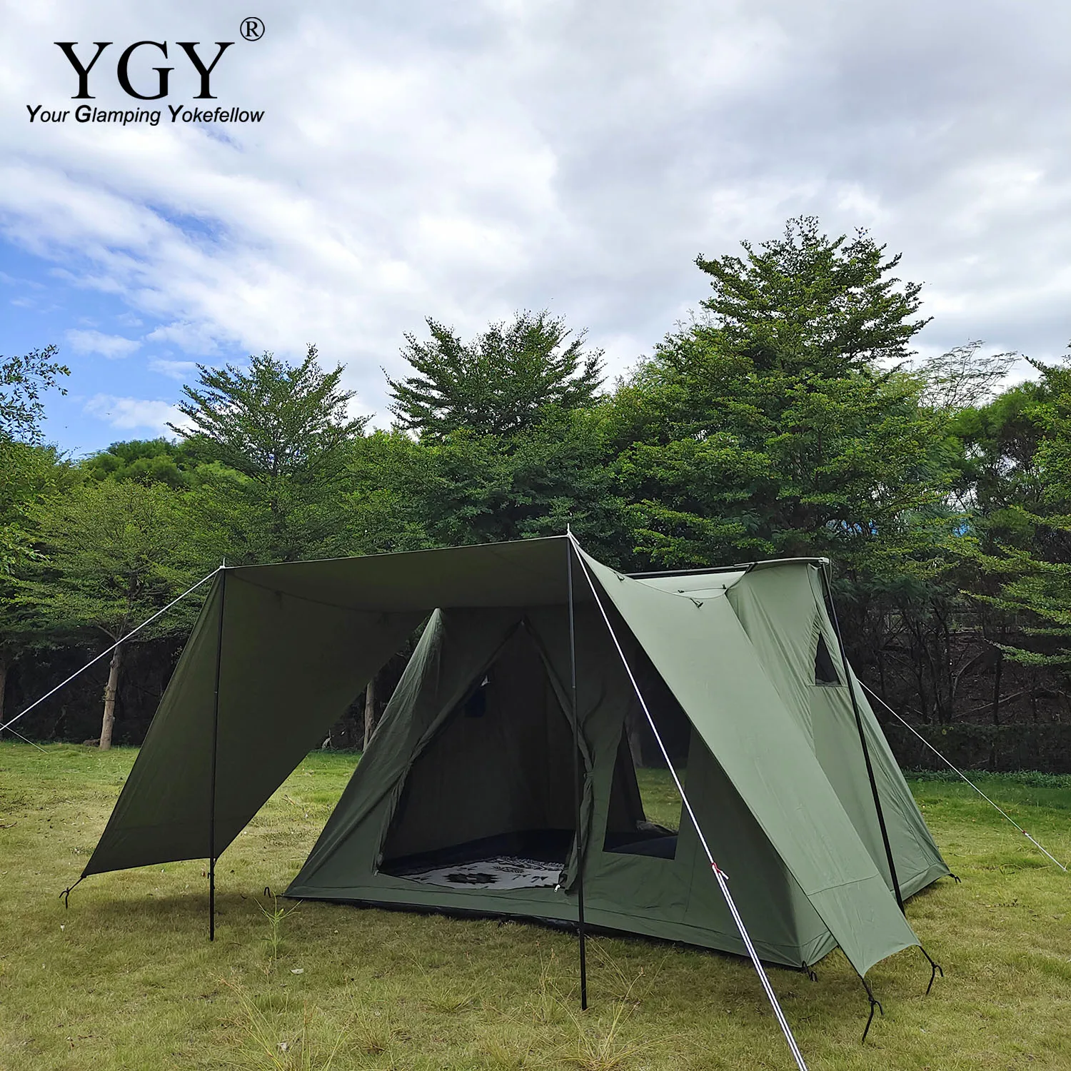 New arrival outdoor camping cabin tent,multi-person large tent,TC fabric glamping wall tent