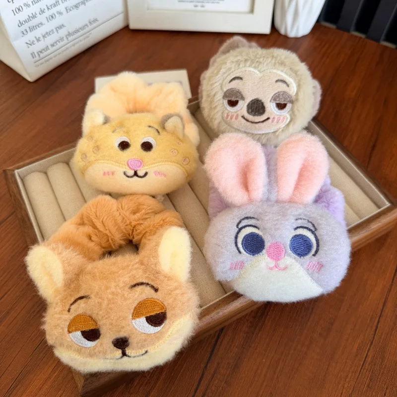 

Zootopia Nick Judy плюшевая резинка для волос с большим бантом, милые аксессуары для волос для женщин и девочек, резинки для волос с героями мультфильмов, модные резинки для волос для