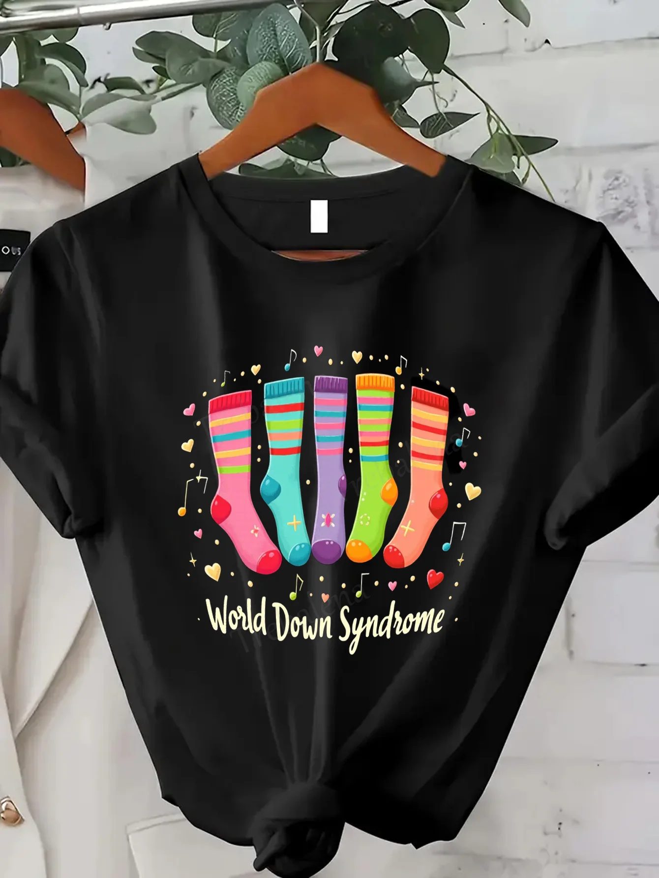

Women T-shirt Colorful Socks World Down Syndrome Awareness T-Shirt
