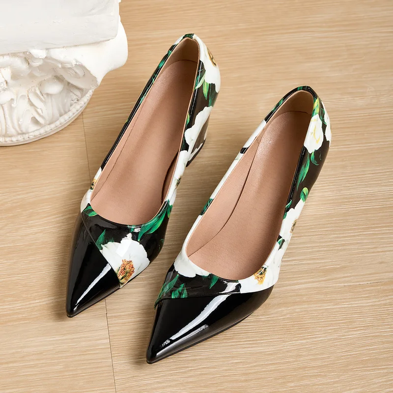 High Heels European And American Plus Size Women's Single Shoes Chunky Heel Fashionable Comfortable Footwear