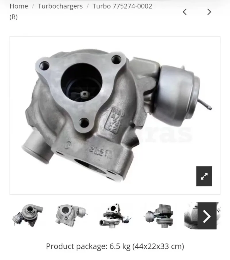 เทอร์โบชาร์จเจอร์คุณภาพสูงสำหรับ KIA 28201-2A701 หมายเลขอะไหล่แท้ 775274-0002