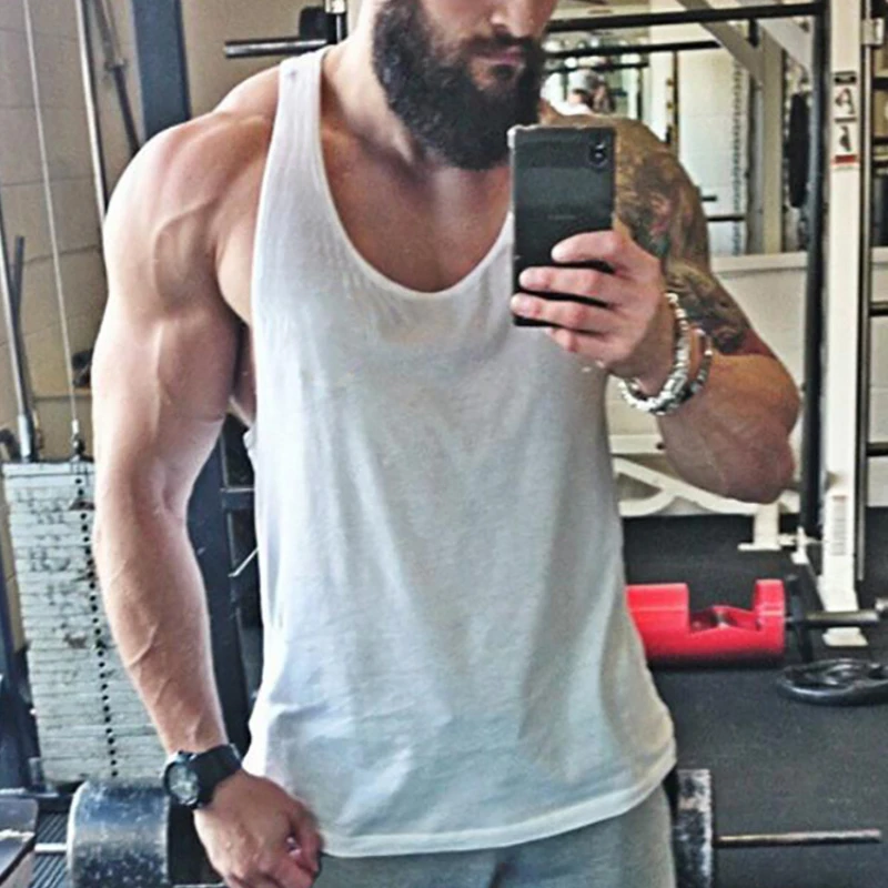 Tank Top Muscle - Plain Summer Cotton Breathable Clothing Mens