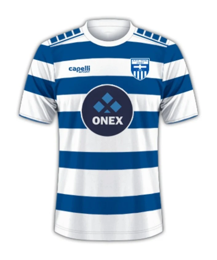 Camiseta de fútbol Ellas Syrou 25-26 con estampado 3D para adultos y niños, camiseta de ocio familiar de verano de secado rápido, suave, cómoda y ligera