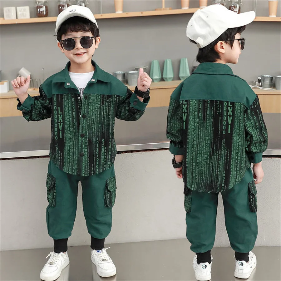 Boys Children Tracksuit Spring Autum 2 Pieces Boy Teenager Clothes jacket and pant Set 6 7 8 9 10 11 12 Year Old