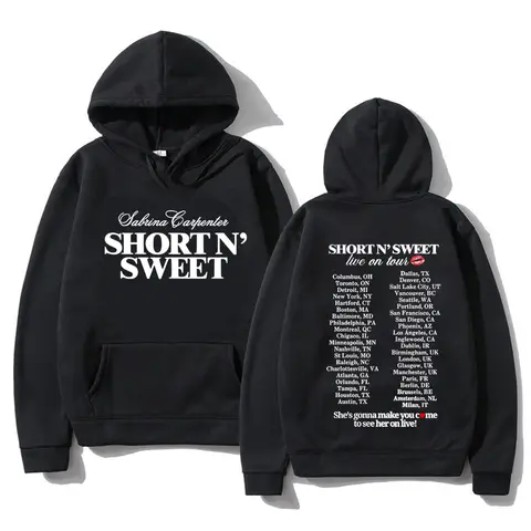 Hoodie Double Sided Print Pullover Hooded Sweatshirt Men Women Oversized Vintage Music Fan Concert Streetwear Hoodies