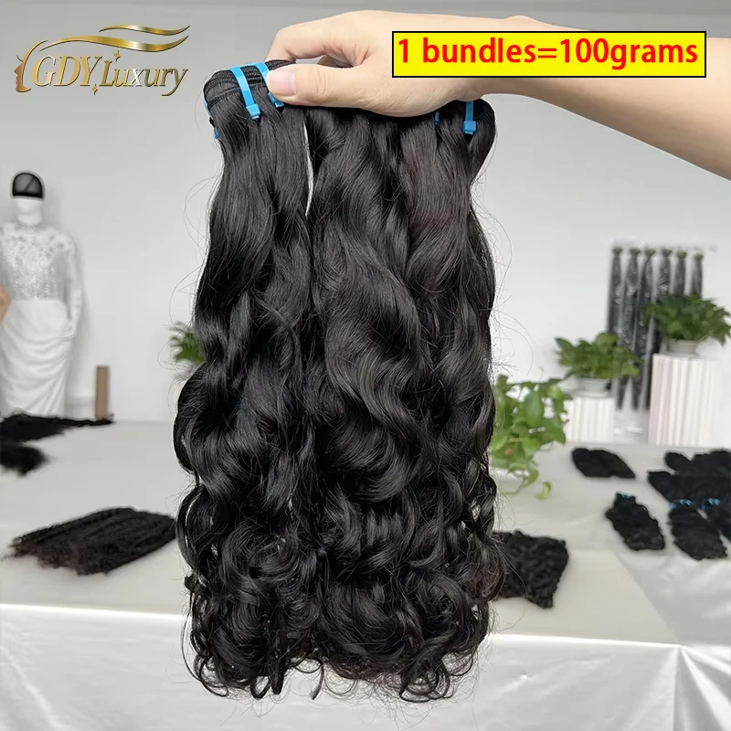 Unprocessed Raw Natural Wave 100% Human Hair Bundles 18A Water Wave Vietnamese Wavy Raw Hair Extensions For Women Full Head #1B