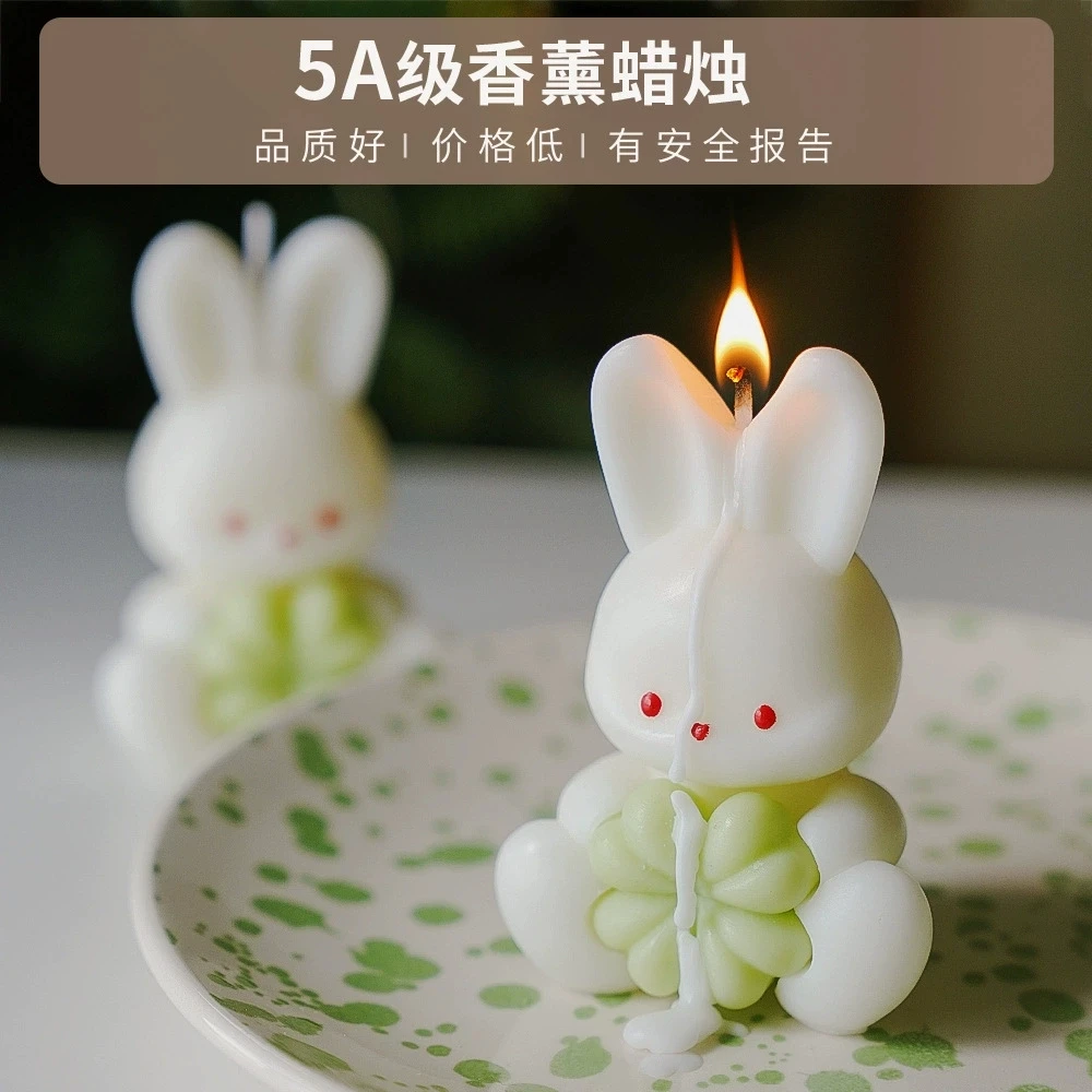 

Набор из 5 милых ароматических свечей из соевого воска в форме кроликов, декоративные украшения для ароматерапии, свадебные сувениры и праздничные подарки оптом