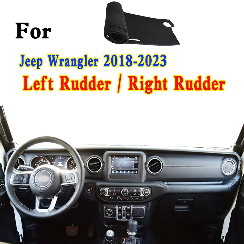 

For Jeep Wrangler Rubicon JL 2018-2023 Car-Styling Dashmat Dashboard Cover Instrument Panel Insulation Sunscreen Protective Pad