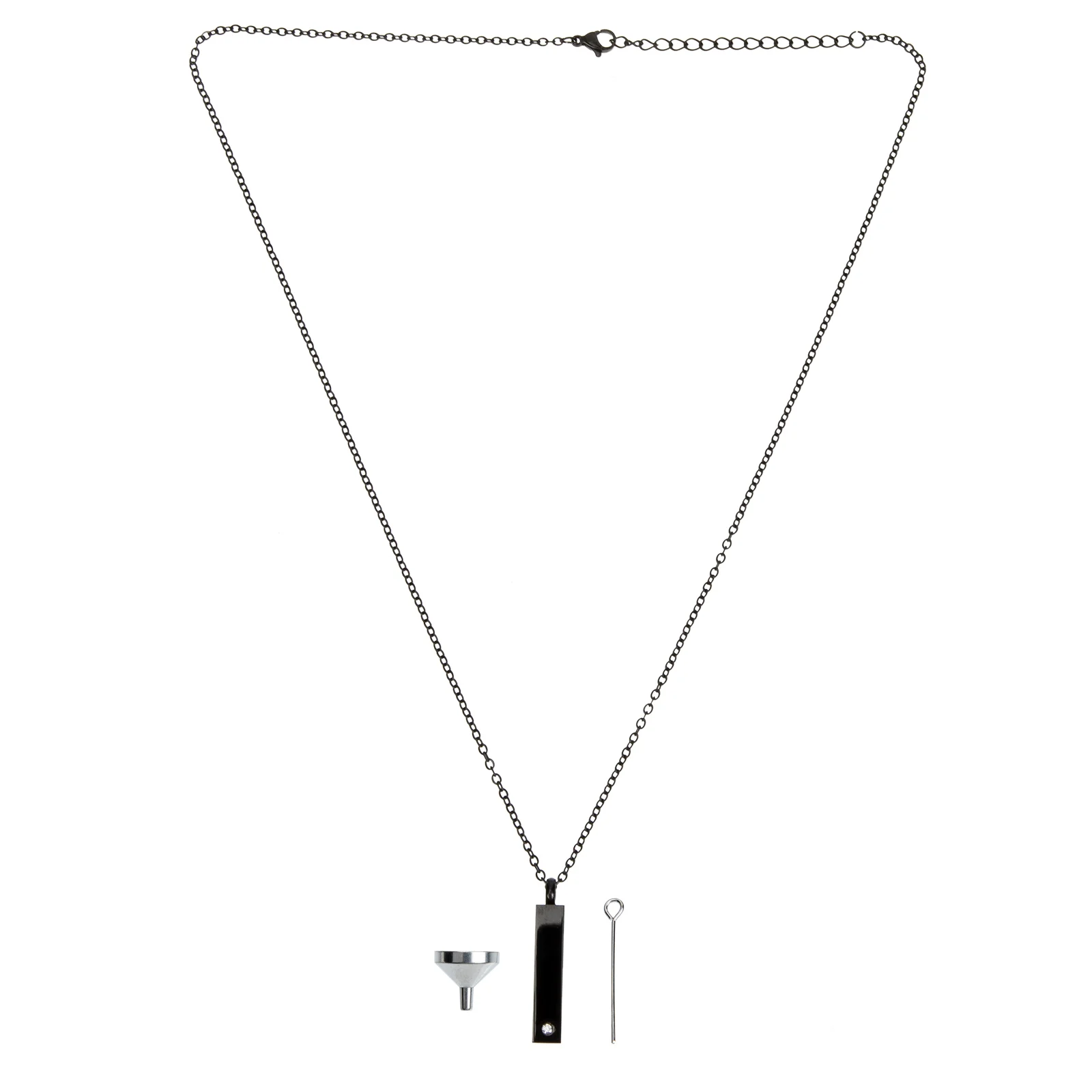 

Necklace Urn Pendant Pet Jewelry for Ashes Stainless Steel Keepsake Black Holder Women's