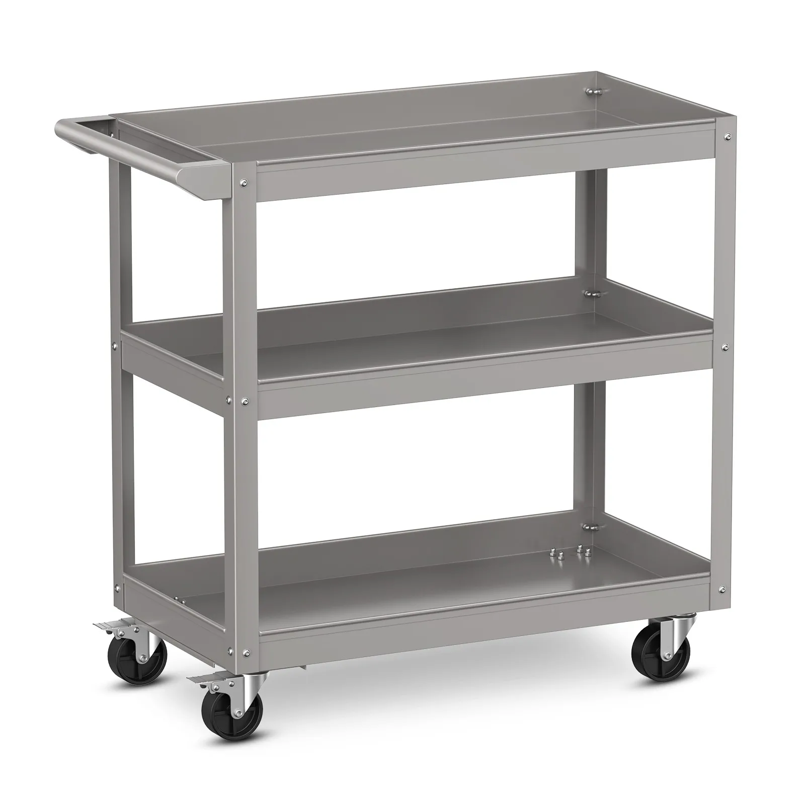 

3-Tier Metal Utility Cart 400 lbs Storage Service Trolley Tool Storage