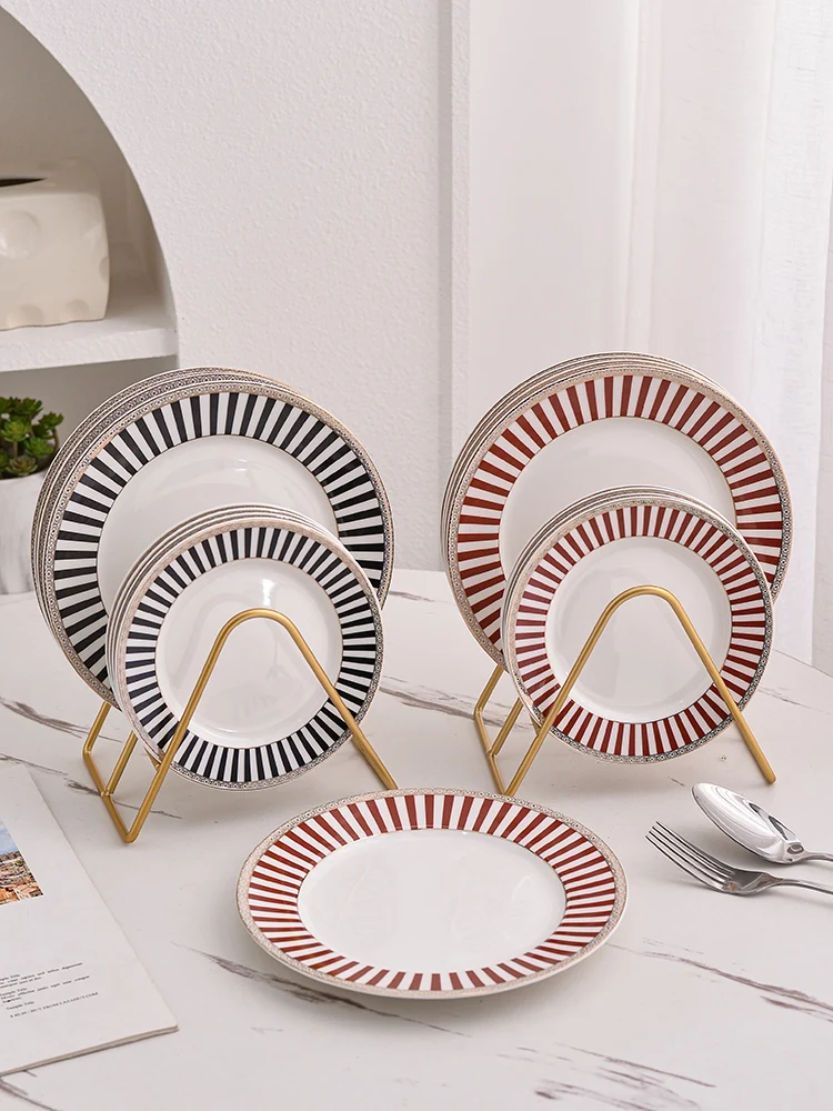 

Красная тарелка для сервировки стола, праздничная новогодняя тарелка для еды, поднос для тортов, тарелка для закусок, европейский стиль...