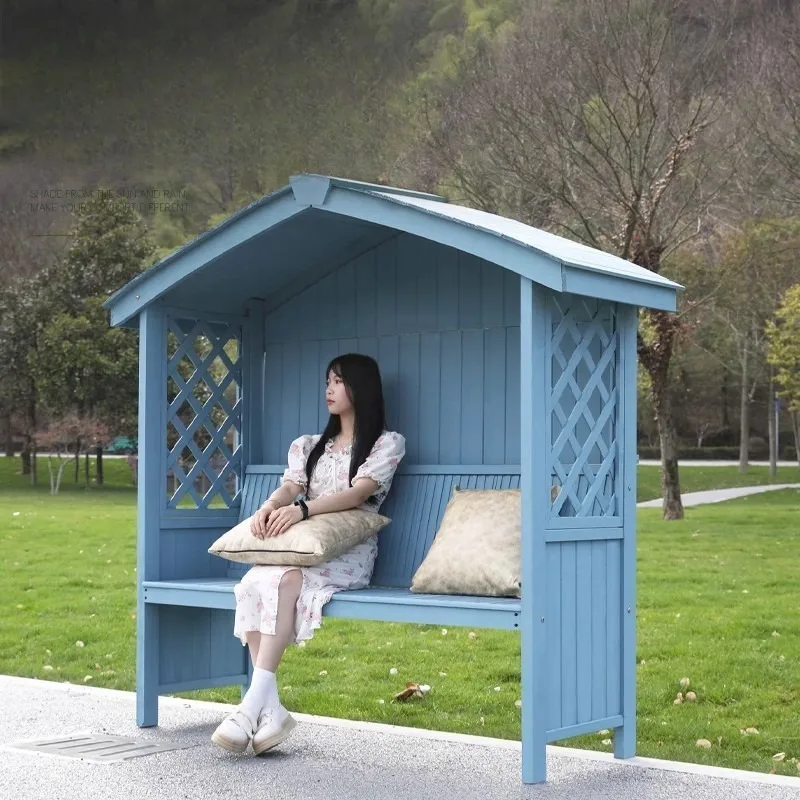 Outdoor preservative wood pavilion terrace wooden house seat leisure outdoor villa courtyard layout garden solid wood pavilion