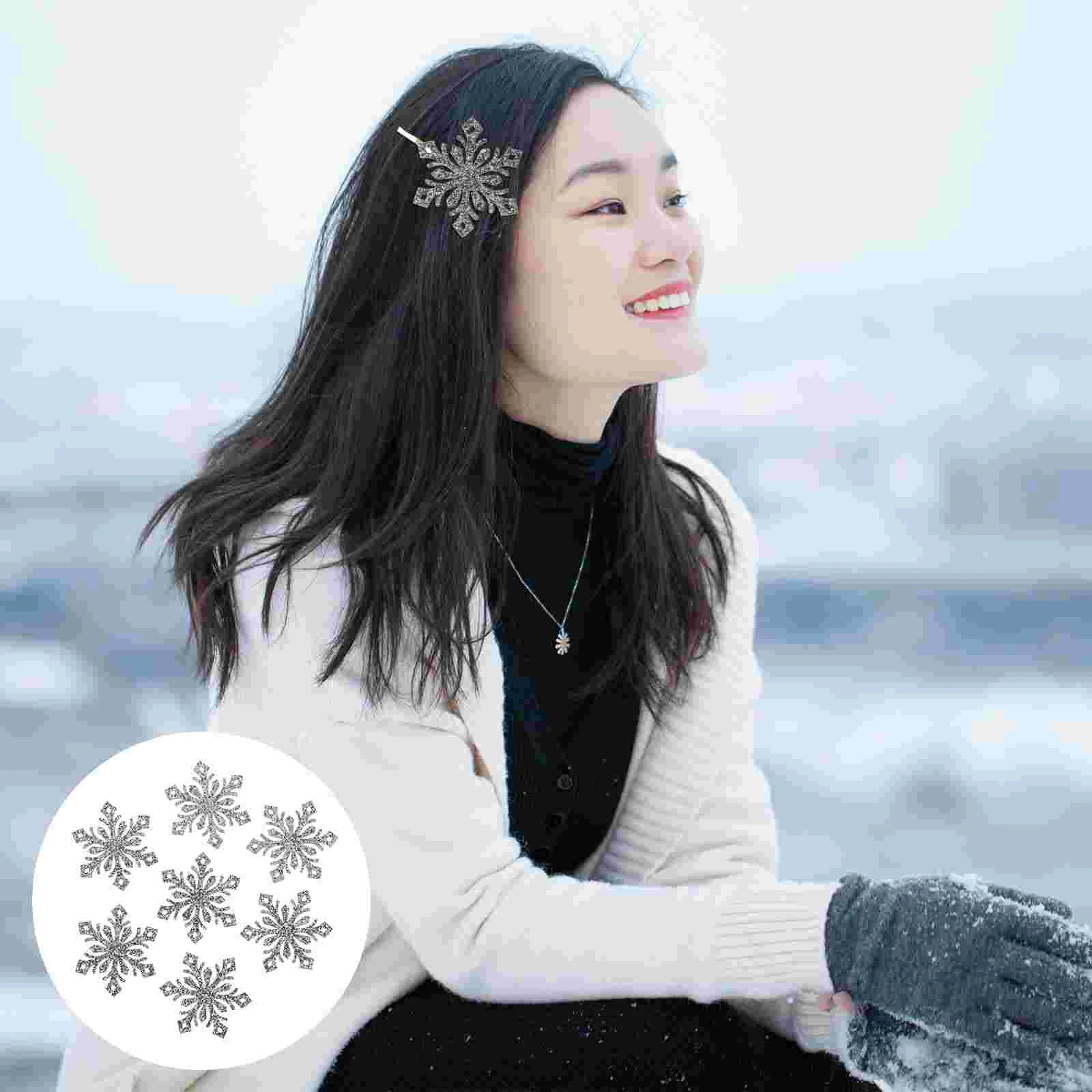 Sewing Snowflake Patches DIY Decorative Snowflakes Gold Hair Clips Accessories Rhinestones Powder Cloth Clothing Child