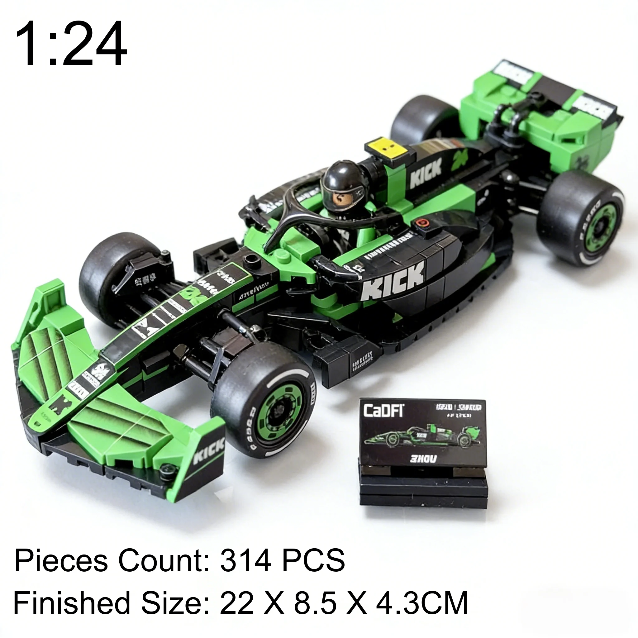 

314PCSCada 1:24 KICK Sauber Team C44 Technical Racing Car Number 24 Sports Car Building Blocks Car Bricks Toys Holiday Gifts