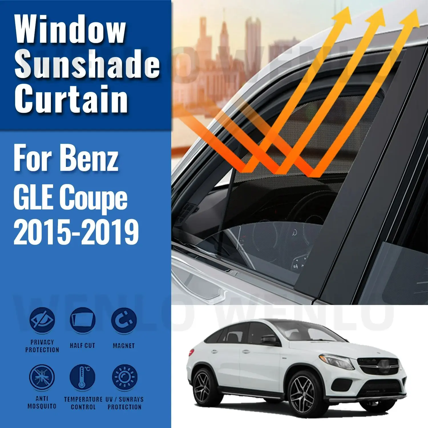 

For Mercedes Benz GLE Coupe C292 C167 2015 2016 2017 2018 2019 Car Sunshade Front Windshield Curtain Rear Side Window Sun Shade