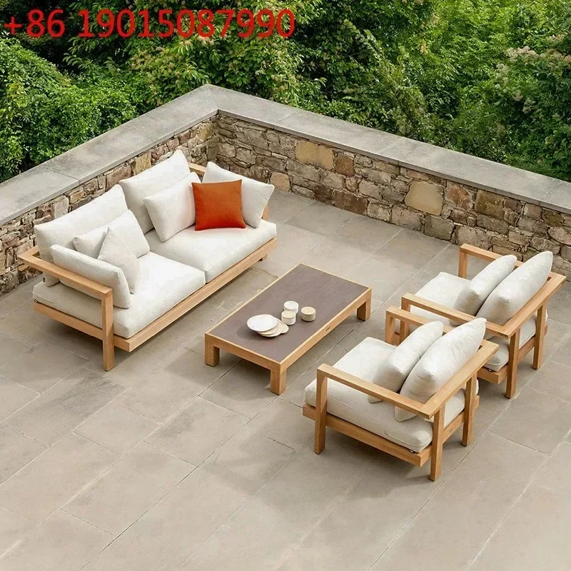 

Outdoor sofa teak bed and breakfast hotel outdoor open-air leisure villa old preservative wood courtyard sofa furniture