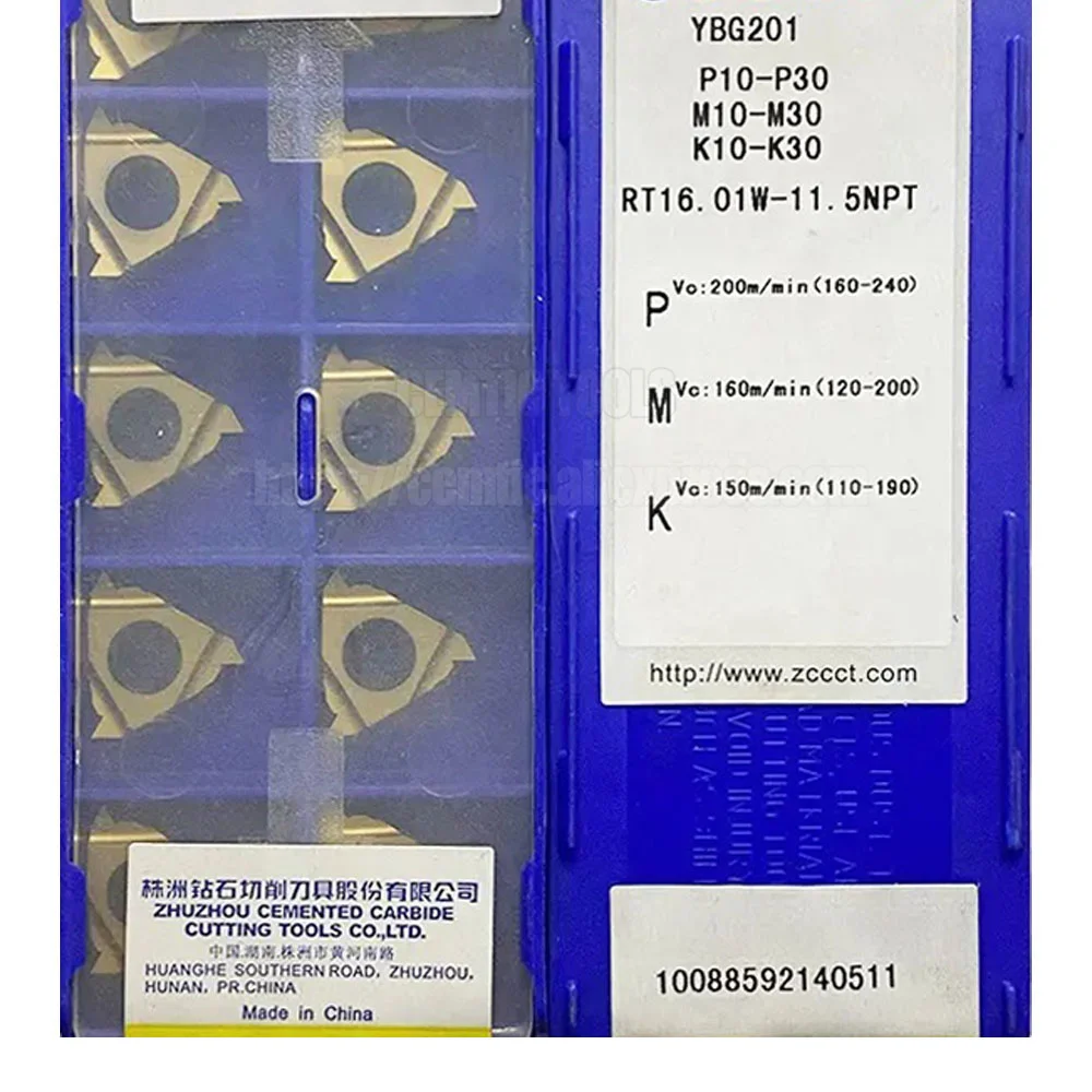 

Free Shipping ZCC10pcs/lots RT16.01W-11.5NPT YBG201 CnC Carbide Turning Inserts