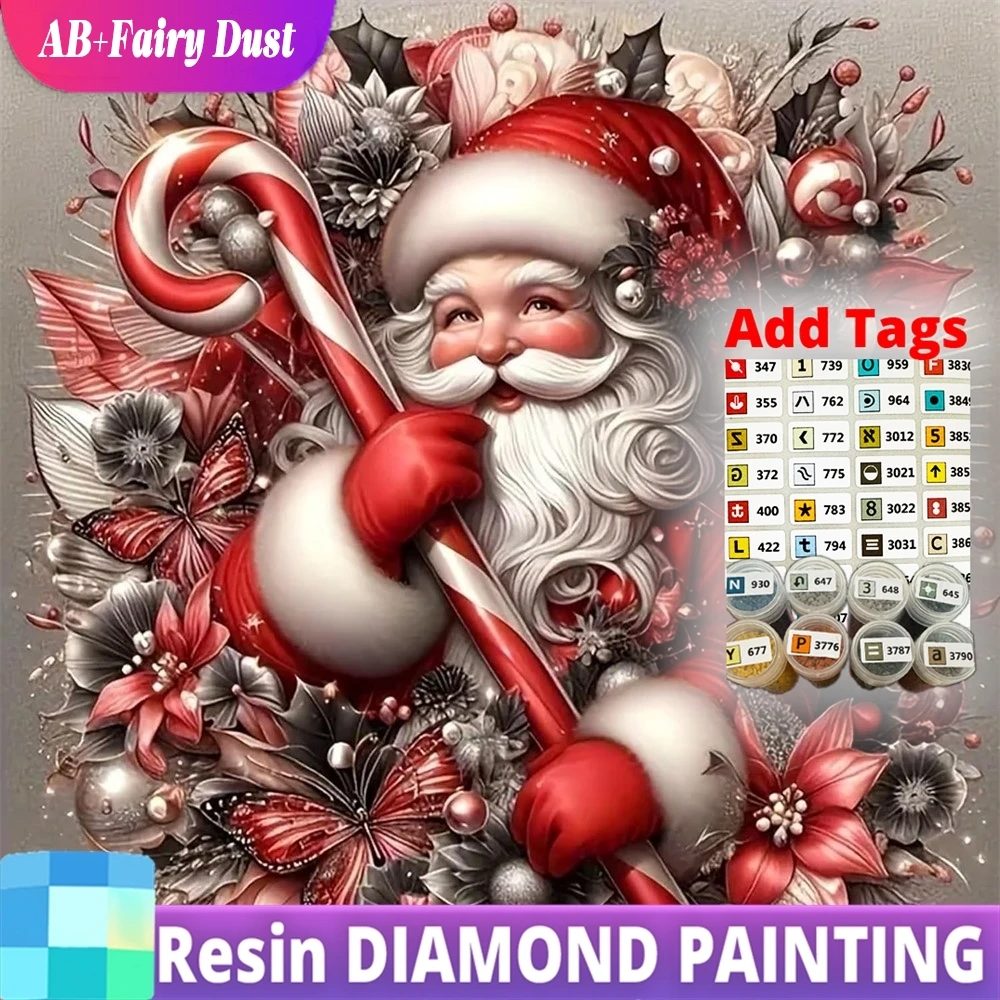 

Смола AB сказочная пыль DIY Алмазная вышивка Санта-Клаус персонаж живопись портрет Новое поступление мозаика рождественские подарки