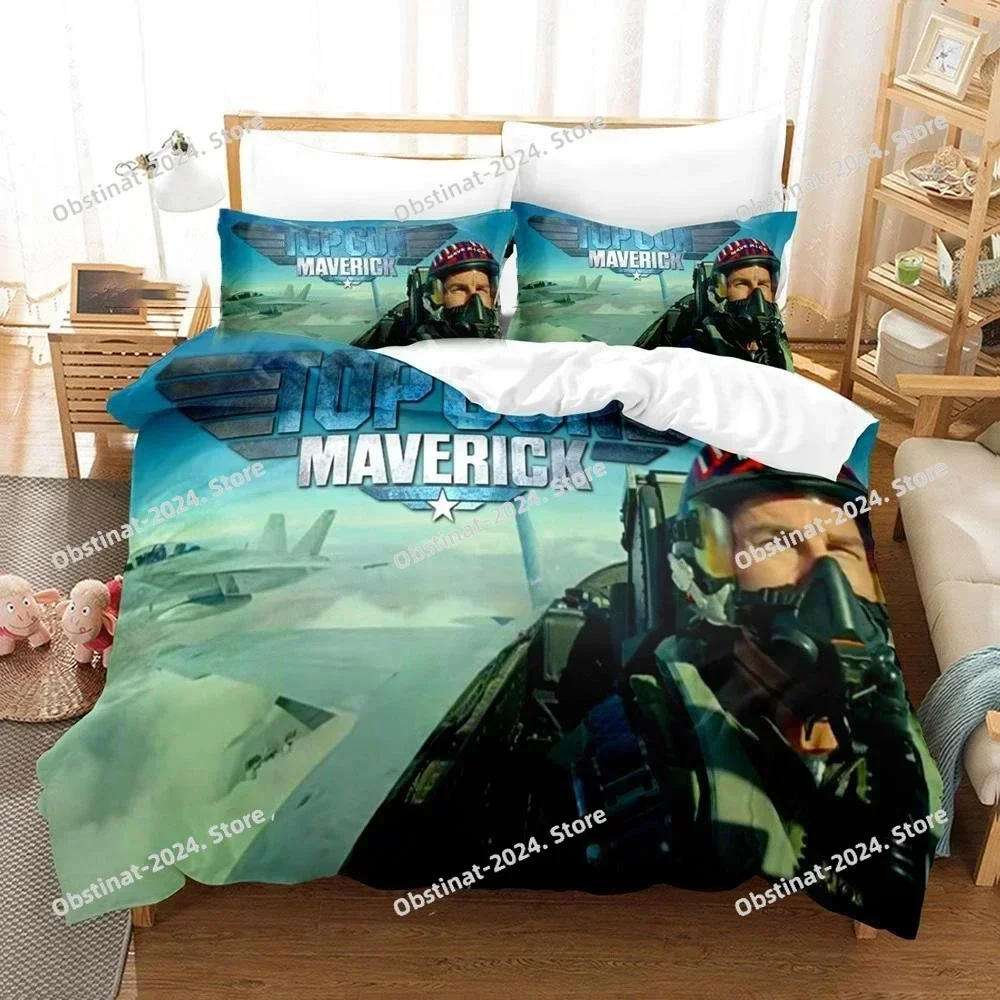 2025 Top Gun Maverick Bedding Set Printed single Comforter Quilt Bed Cover Duvet Cover Pillow Case 3 Pieces Sets Kids Adult Size