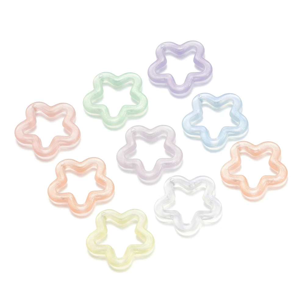 10pcs Colorful Star Charms Resin Candy Color Pendants Keychain Handmade Necklace Bracelet Jewelry Making DIY Craft Accessories