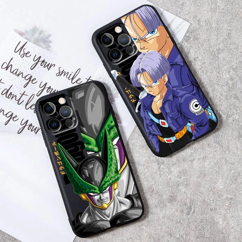 D-Dragon Ball Z Goku Cool For iPhone 15 14 13 12 11 XS XR X 8 7 SE Pro Max Plus Mini Black Back Phone Case