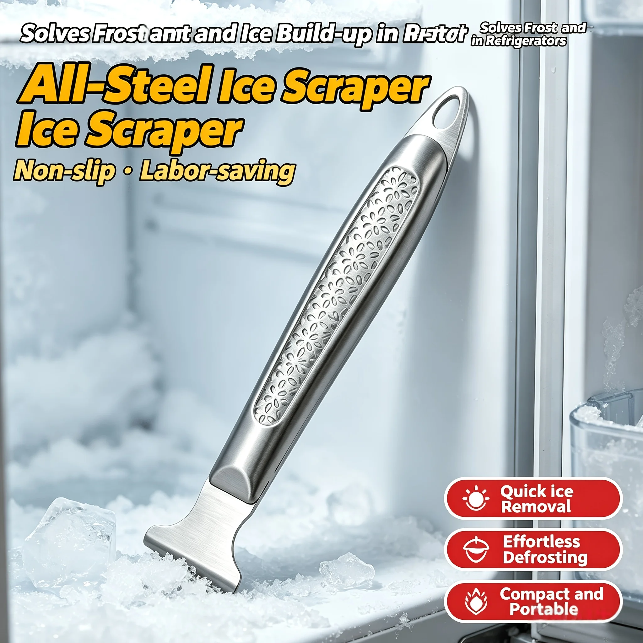Refrigerator deicing shovel special refrigerator freezer defrosting shovel frozen thickened stainless steel deicing shovel