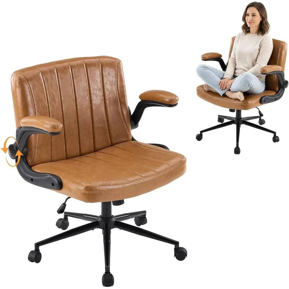 

Criss Chair with Adjustable lip-Up Arms,Legged Chair with Wheels, Extra Wide Oice Chair,Comortable Desk Chair or Home Oice