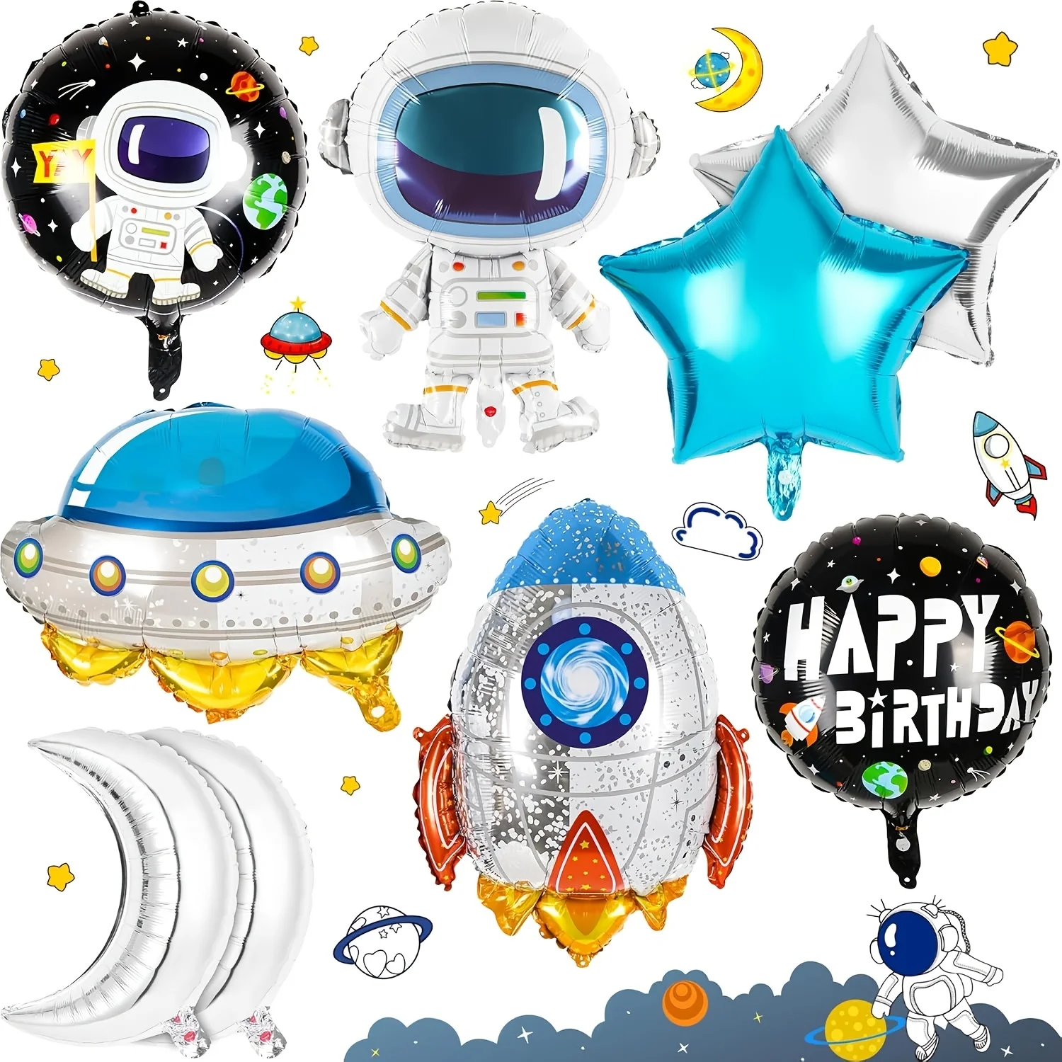 1set Weltraum Thema Party Ballon jungen Astronaut Rakete Raumschiff Folienballon Baby Dusche Geburtstag Party Dekoration Geschenke