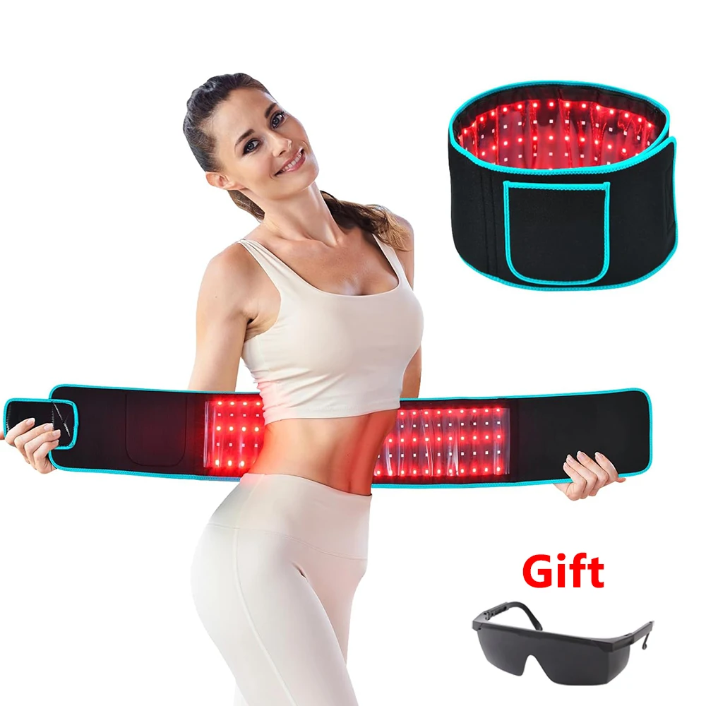 Red＆Infrared LED Light Therapy Belt 850nm 660nm Back Pain Relief Wrap Burn Fat Wrap Slimming Machine Waist Heat Pad Full Body