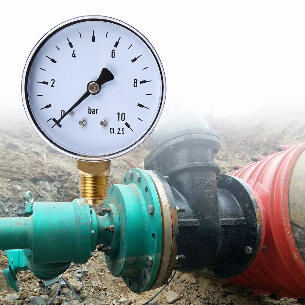 

10 BAR Pressure Gauge 23mm Face 14 NPT Mount Non Corrosive Brass Hydraulic System Mini Size Metal Case Clear Markings Wide