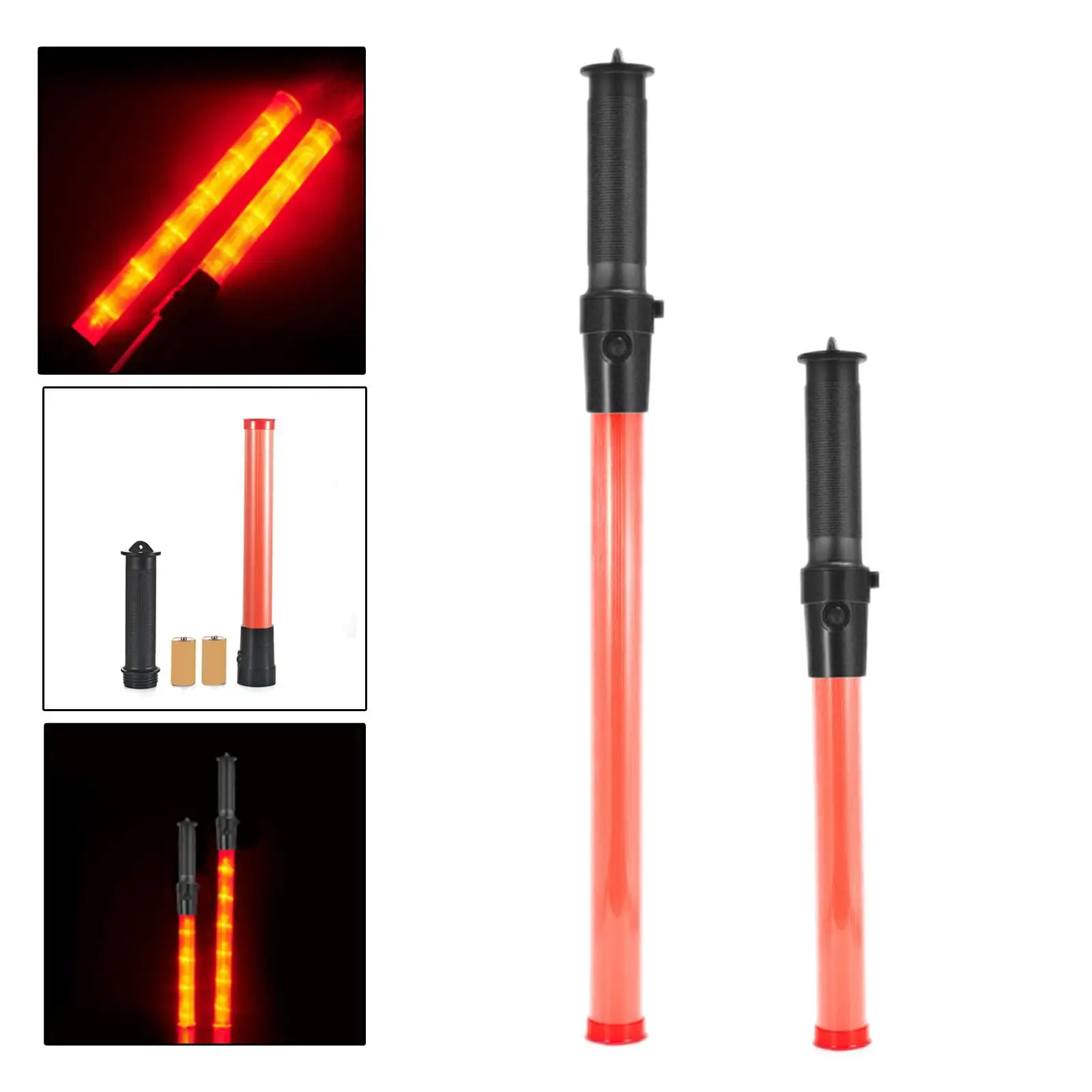 Outdoor Traffic Wand Battery Powered with 2 Flashing Modes Flashlight for Outdoor Construction Workers Parking Guides Camping