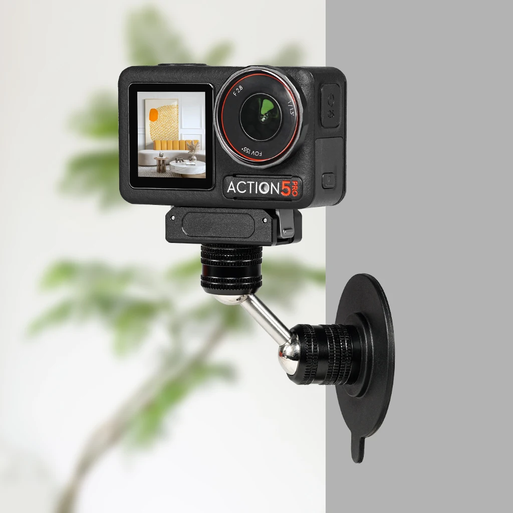 Base magnética de doble cabezal de bola giratoria 360 para GoPro 13 para DJI OSMO360 Action 3/4/5 Pro Insta360 Go3 X4 soporte para trípode de cámara de acción