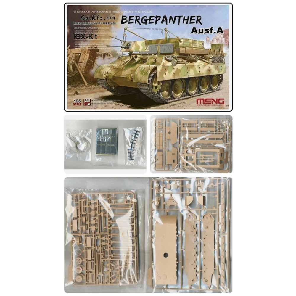 Meng SS-015 1:35 Scale German Armored Recovery Vehicle SdKfz 179 Bergpanther Ausf A Vehicle Plastic Assembly Model Building Kit