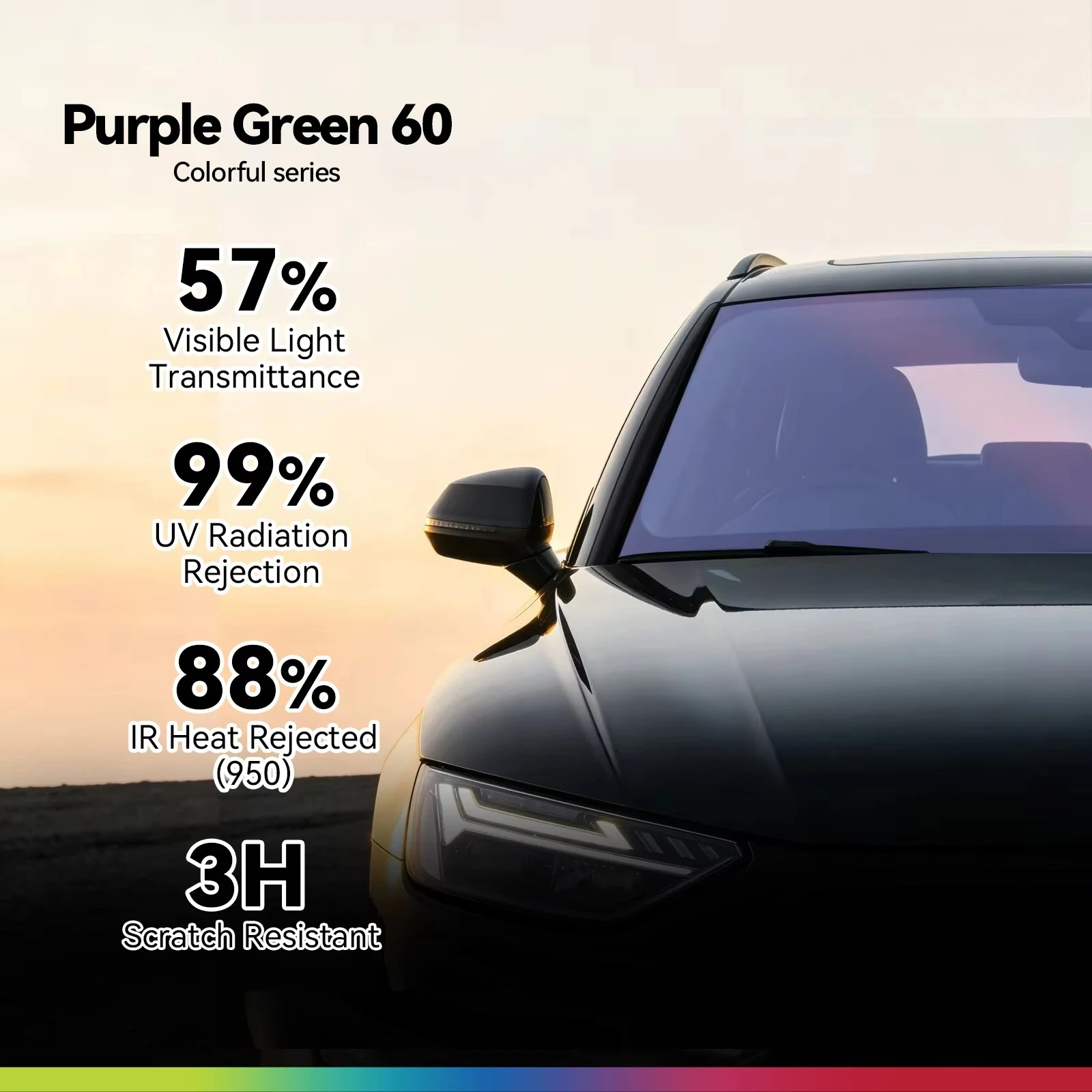 Gradient Car Window Film Fashion Color Changing Auto Tint for Vehicles